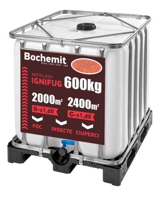 Solutie ignifugare lemn BOCHEMIT ANTIFLASH 600KG MARO, B-s1 d0, C-s1 d0