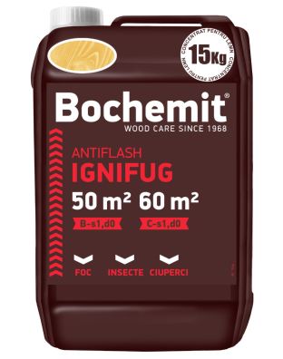 Solutie ignifugare lemn BOCHEMIT ANTIFLASH 15KG TRANSPARENT, B-s1 d0, C-s1 d0