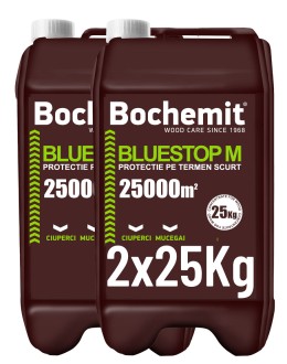 Solutie conservant lemn Bochemit Bluestop M 2x25Kg, concentrat, transparent, 50000m2, protectie temporara anti ciuperci si mucegai. Uz industrial.