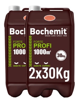 Solutie protectie lemn in contact cu solul sau apa Bochemit Forte Profi 2x30Kg, maro, concentrat, 2000m2, anti insecte si ciuperci. Uz industrial.