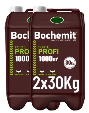 Solutie protectie lemn in contact cu solul sau apa Bochemit Forte Profi 2x30Kg, verde, concentrat, 2000m2, anti insecte si ciuperci. Uz industrial.