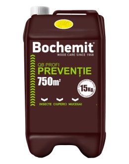 Solutie protectie preventiva lemn Bochemit QB Profi 15Kg, galben, concentrat, 750m2, anti insecte, ciuperci si mucegai. Uz Industrial.