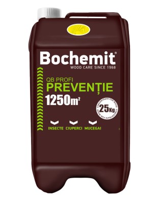 Solutie protectie preventiva lemn Bochemit QB Profi 25Kg, galben, concentrat, 1250m2, anti insecte, ciuperci si mucegai. Uz Industrial.