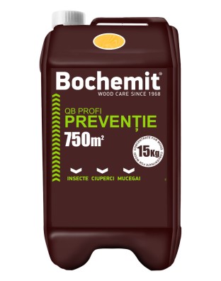 Solutie protectie preventiva lemn Bochemit QB Profi 15Kg, transparent, concentrat, 750m2, anti insecte, ciuperci si mucegai. Uz Industrial.
