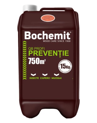 Solutie protectie preventiva lemn Bochemit QB Profi 15Kg, maro, concentrat, 750m2, anti insecte, ciuperci si mucegai. Uz Industrial.