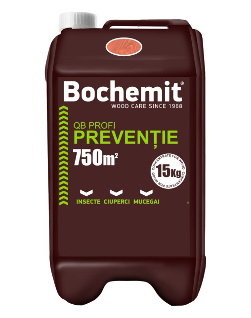 Solutie protectie preventiva lemn Bochemit QB Profi 15Kg, maro, concentrat, 750m2, anti insecte, ciuperci si mucegai. Uz Industrial.