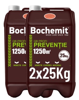 Solutie protectie preventiva lemn Bochemit QB Profi 2x25Kg, maro, concentrat, 2500m2 anti insecte, ciuperci si mucegai. Uz Industrial.
