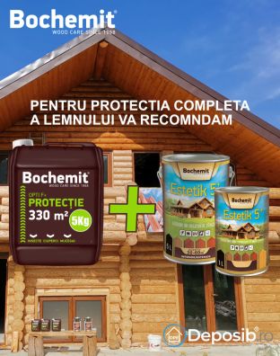 Lazura lemn BOCHEMIT ESTETIK CLASIC 5L GRI, protectie UV