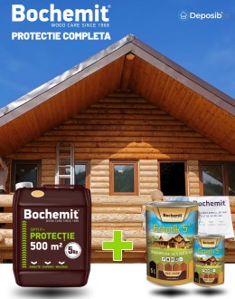 Ulei protector lemn Bochemit Estetik 5l, nuanta nuc, 30-60m², protectie raze ultraviolete si patrundere apa