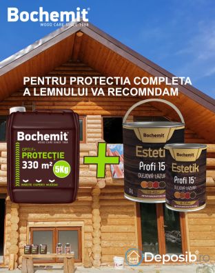 Lazura lemn BOCHEMIT ESTETIK PROFI 3L NUC, protectie avansata UV