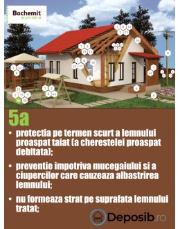 Solutie conservant lemn Bochemit Bluestop M 25Kg, concentrat, transparent, 25000m2, protectie temporara anti ciuperci si mucegai. Uz industrial.
