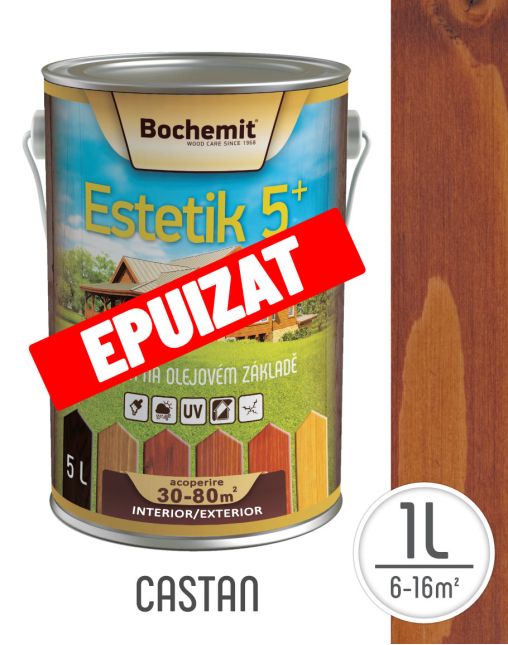 Lazura lemn BOCHEMIT ESTETIK CLASIC 1L CASTAN, protectie UV
