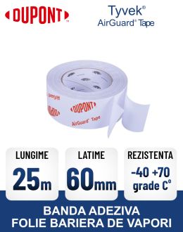 Banda adeziva folie bariera de vapori DUPONT Tyvek Airguard
