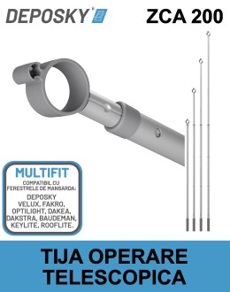 Tija telescopica DEPOSKY ZCA 200 operare ferestre de mansarda si rulouri