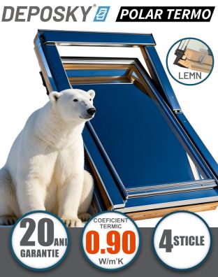 Fereastra mansarda DEPOSKY POLAR TERMO 4 sticle, maner jos