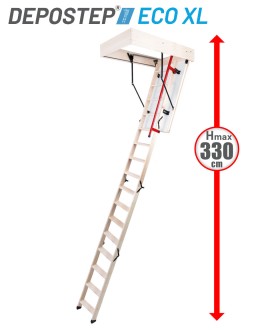 Scara pod DEPOSTEP ECO XL chepeng pod pliabil din lemn, maner telescopic, H max 330 cm