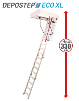 Scara pod DEPOSTEP ECO XL chepeng pod pliabil din lemn, maner telescopic, H max 330 cm