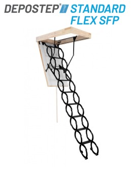 Scara pod DEPOSTEP STANDARD FLEX SFP metalica tip pantograf cu toc de lemn