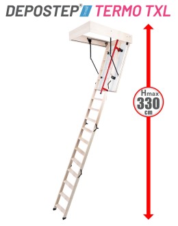 Scara pod DEPOSTEP TERMO TXL chepeng pod pliabil din lemn, maner telescopic, H max 330 cm