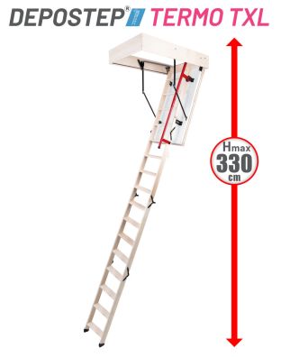 Scara pod DEPOSTEP TERMO TXL chepeng pod pliabil din lemn, maner telescopic, H max 330 cm