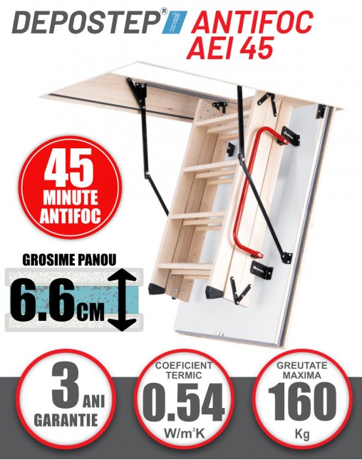 Scara pod antifoc DEPOSTEP ANTIFOC AEI 45 rezistenta la foc 45 minute