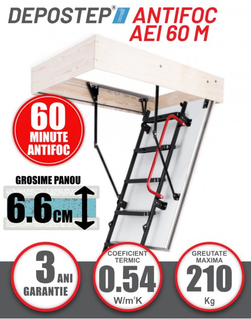 Scara pod antifoc metalica DEPOSTEP AEI 60 M rezistenta 60 de minute