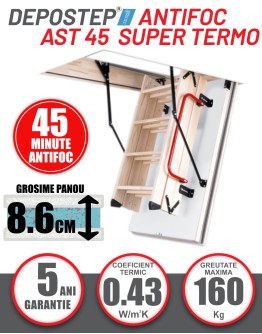 Scara pod antifoc DEPOSTEP AST 45 SUPER TERMO rezistenta la foc 45 minute