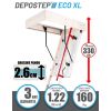Scara pod DEPOSTEP ECO XL chepeng pod pliabil din lemn, maner telescopic, H max 330 cm