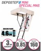 Scara pod DEPOSTEP MINI SPECIAL MNS scurta, metalica cu trepte din lemn, H max 260-265 cm