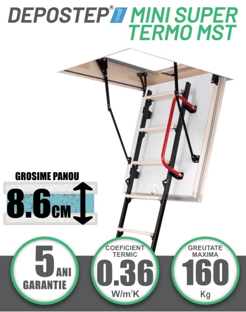 Scara pod DEPOSTEP MINI SUPER TERMO MST H max 265 cm