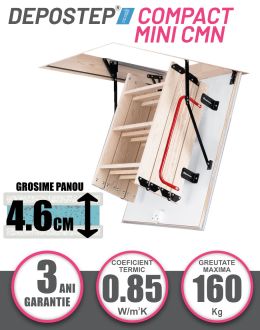 Scara pod DEPOSTEP COMPACT MINI CMN scurta, pliabila din lemn, H max 275-280 cm 