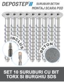 Suruburi beton pentru montajul scarilor Depostep set 10buc