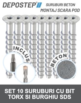 Suruburi beton pentru montajul scarilor Depostep set 10buc