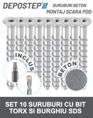 Suruburi beton pentru montajul scarilor Depostep set 10buc
