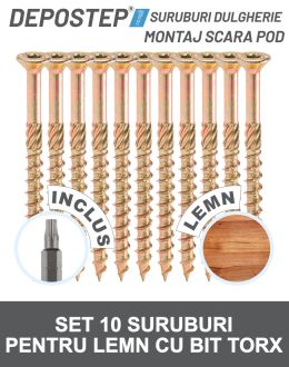 Suruburi dulgherie pentru montajul scarilor Depostep set 10buc