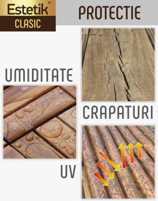 Lazura lemn ESTETIK CLASIC 5L PALISANDRU, protectie UV
