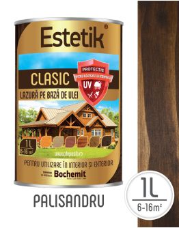 Lazura lemn ESTETIK CLASIC 1L PALISANDRU, protectie UV