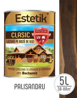 Lazura lemn ESTETIK CLASIC 5L PALISANDRU, protectie UV