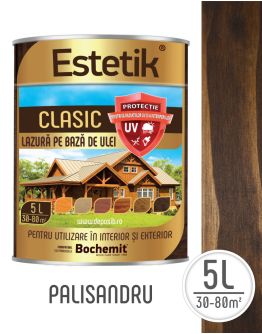 Lazura lemn ESTETIK CLASIC 5L PALISANDRU, protectie UV