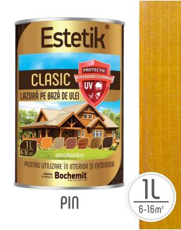Lazura lemn ESTETIK CLASIC 1L PIN, protectie UV