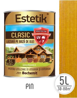 Lazura lemn ESTETIK CLASIC 5L PIN, protectie UV