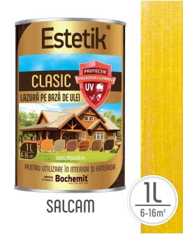 Lazura lemn ESTETIK CLASIC 1L SALCAM, protectie UV