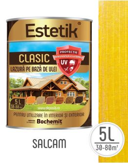 Lazura lemn ESTETIK CLASIC 5L SALCAM, protectie UV