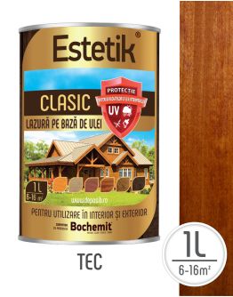 Lazura lemn ESTETIK CLASIC 1L TEC, protectie UV