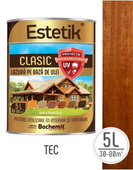 Lazura lemn ESTETIK CLASIC 5L TEC, protectie UV