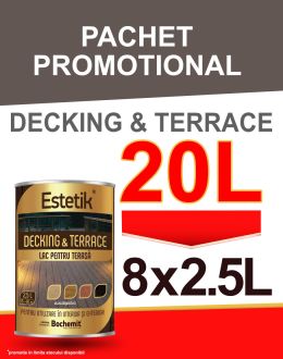 PACHET PROMO Lac pentru lemn ESTETIK DECKING&TERRACE 8x2.5l