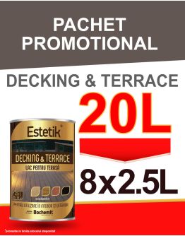 PACHET PROMO Lac pentru lemn ESTETIK DECKING&TERRACE 8x2.5l