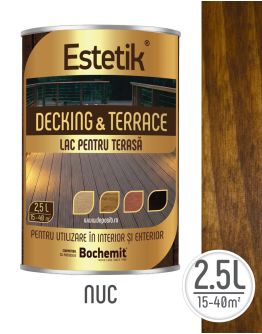 Lac pentru lemn ESTETIK DECKING&TERRACE 2.5L NUC podele si terase