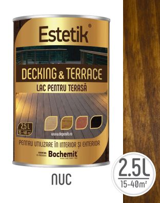 Lac pentru lemn ESTETIK DECKING&TERRACE 2.5L NUC podele si terase