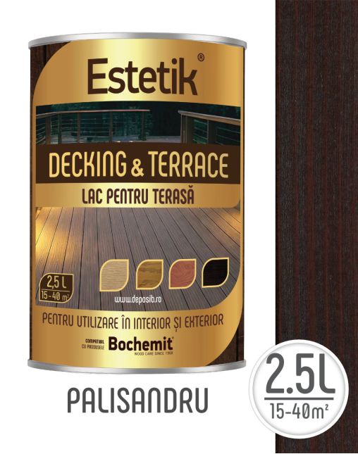 Lac pentru lemn ESTETIK DECKING&TERRACE 2.5L PALISANDRU podele si terase